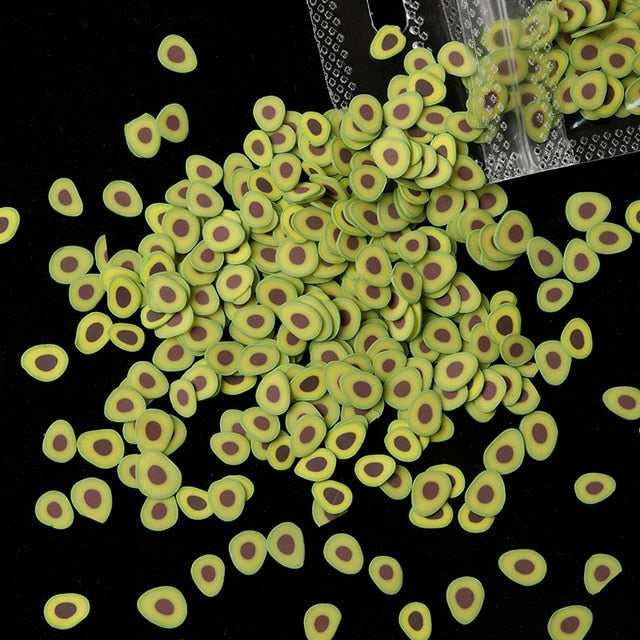 3D Fruit Tiny Slices Stickers Nail Decals Mixed Style Polymer Clay Nail Art Decorations Design Nail Tips Professional Supplies