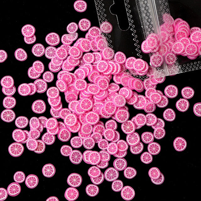 3D Fruit Tiny Slices Stickers Nail Decals Mixed Style Polymer Clay Nail Art Decorations Design Nail Tips Professional Supplies