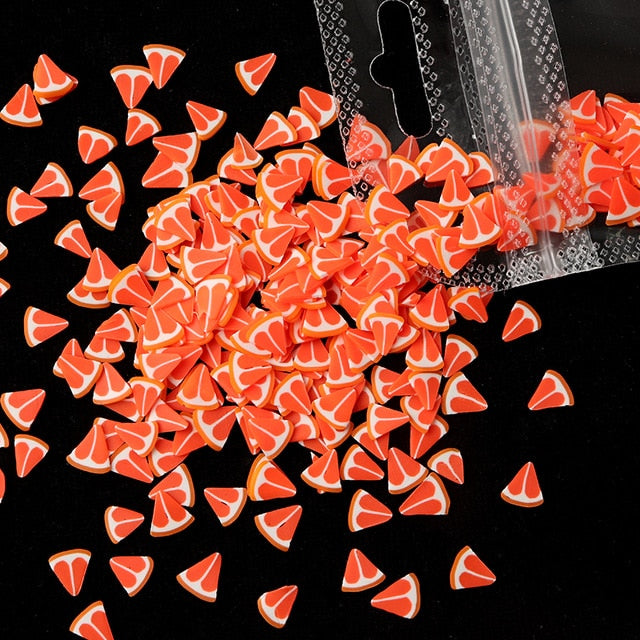 3D Fruit Tiny Slices Stickers Nail Decals Mixed Style Polymer Clay Nail Art Decorations Design Nail Tips Professional Supplies