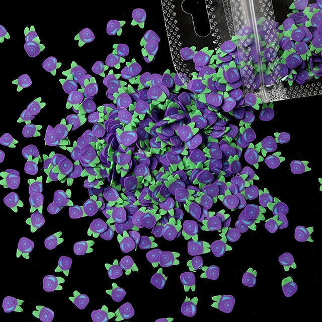 3D Fruit Tiny Slices Stickers Nail Decals Mixed Style Polymer Clay Nail Art Decorations Design Nail Tips Professional Supplies