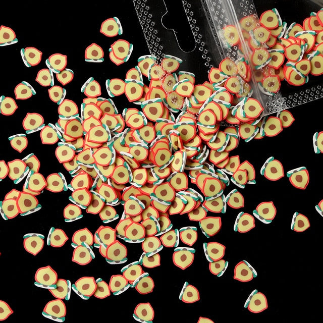 3D Fruit Tiny Slices Stickers Nail Decals Mixed Style Polymer Clay Nail Art Decorations Design Nail Tips Professional Supplies