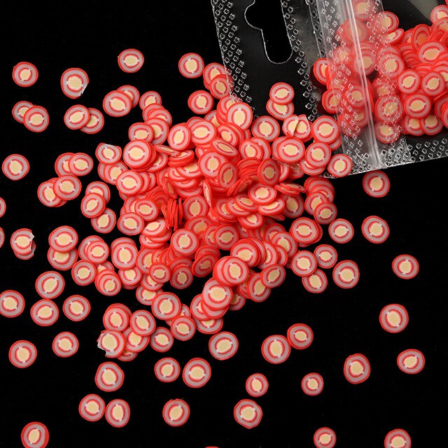 3D Fruit Tiny Slices Stickers Nail Decals Mixed Style Polymer Clay Nail Art Decorations Design Nail Tips Professional Supplies