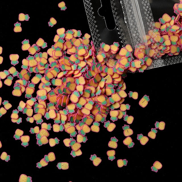 3D Fruit Tiny Slices Stickers Nail Decals Mixed Style Polymer Clay Nail Art Decorations Design Nail Tips Professional Supplies