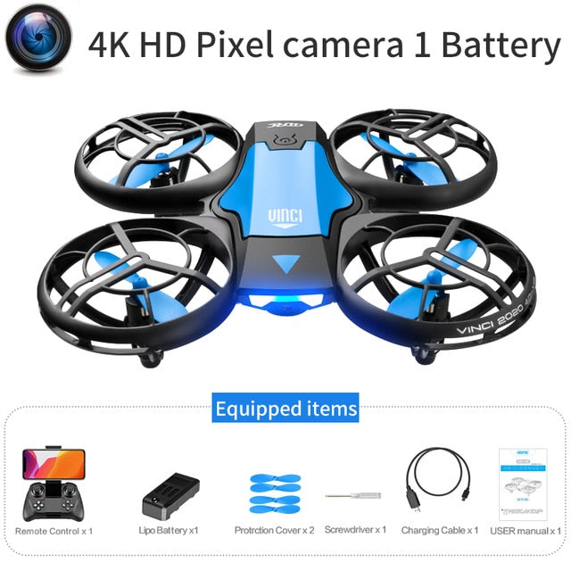 V8 New Mini Drone 4k profession HD Wide Angle Camera 1080P WiFi fpv Drone Camera Height Keep Drones Camera Helicopter Toys