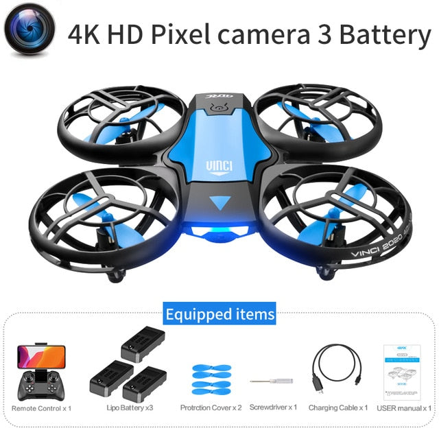 V8 New Mini Drone 4k profession HD Wide Angle Camera 1080P WiFi fpv Drone Camera Height Keep Drones Camera Helicopter Toys