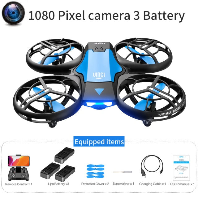 V8 New Mini Drone 4k profession HD Wide Angle Camera 1080P WiFi fpv Drone Camera Height Keep Drones Camera Helicopter Toys