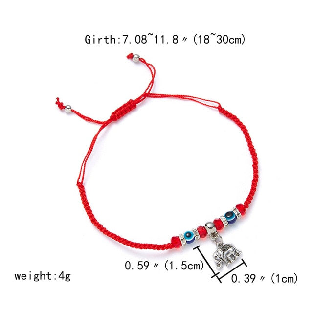 Turkish Evil Eye Hand Braided Red Thread String Bracelet Women Men Charm Lucky Rope Adjustable Bracelet Friendship Jewelry Gifts
