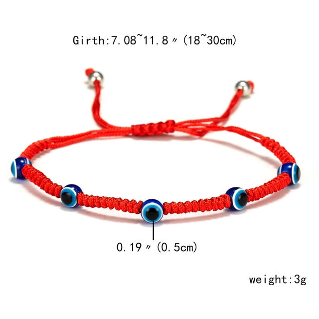 Turkish Evil Eye Hand Braided Red Thread String Bracelet Women Men Charm Lucky Rope Adjustable Bracelet Friendship Jewelry Gifts