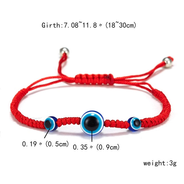 Turkish Evil Eye Hand Braided Red Thread String Bracelet Women Men Charm Lucky Rope Adjustable Bracelet Friendship Jewelry Gifts