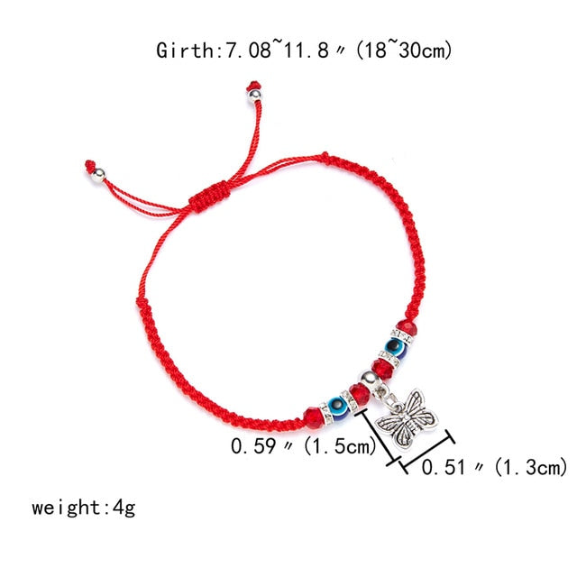 Turkish Evil Eye Hand Braided Red Thread String Bracelet Women Men Charm Lucky Rope Adjustable Bracelet Friendship Jewelry Gifts