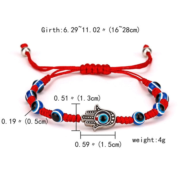 Turkish Evil Eye Hand Braided Red Thread String Bracelet Women Men Charm Lucky Rope Adjustable Bracelet Friendship Jewelry Gifts