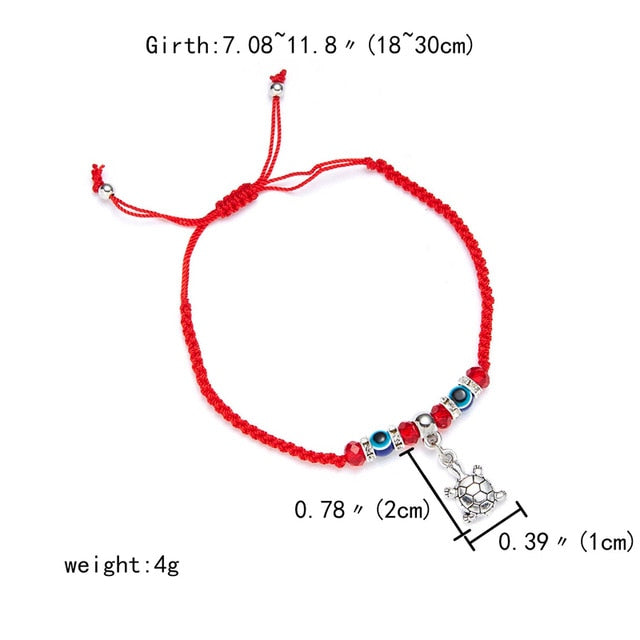 Turkish Evil Eye Hand Braided Red Thread String Bracelet Women Men Charm Lucky Rope Adjustable Bracelet Friendship Jewelry Gifts
