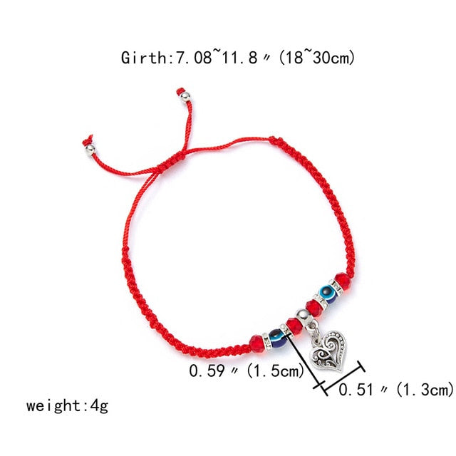 Turkish Evil Eye Hand Braided Red Thread String Bracelet Women Men Charm Lucky Rope Adjustable Bracelet Friendship Jewelry Gifts