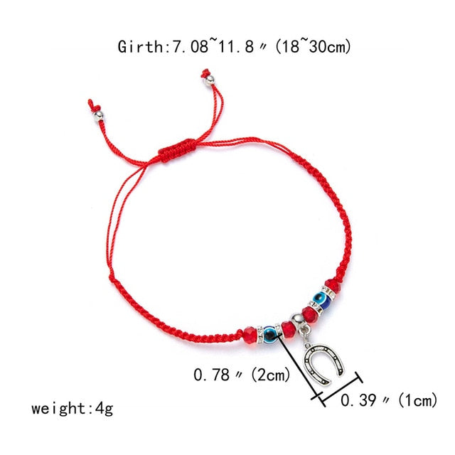 Turkish Evil Eye Hand Braided Red Thread String Bracelet Women Men Charm Lucky Rope Adjustable Bracelet Friendship Jewelry Gifts
