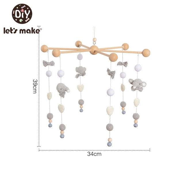 Let's Make Dropshipping Baby Rattles Crib Mobiles Toy Bed Bell Musical Box 0-12month Cloud Cotton Carousel For Cots Projection