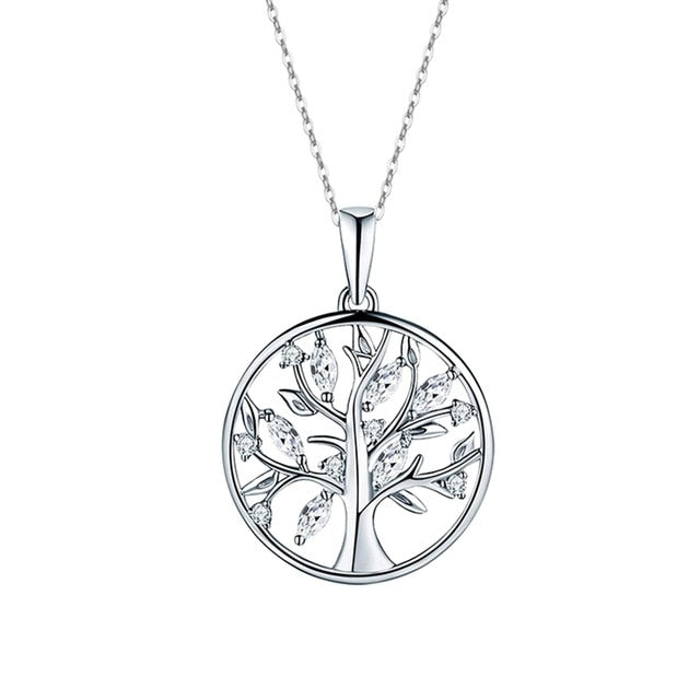 Sodrov 925 Silver Necklace Tree of Life Silver Pendant Necklace For Women Nature Lucky Silver 925 Jewelry Silver Necklace