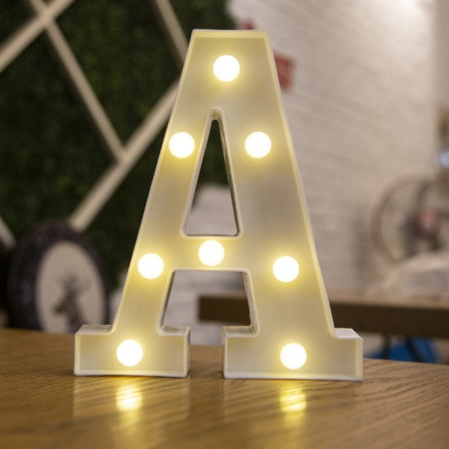 Alphabet Letter LED Lights Luminous Number Lamp Decoration Battery Night Light Party Bedroom Wedding Birthday Christmas Decor