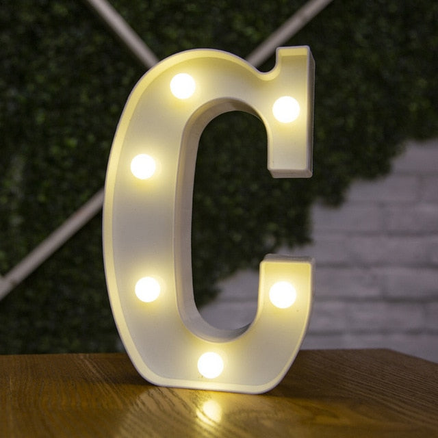 Alphabet Letter LED Lights Luminous Number Lamp Decoration Battery Night Light Party Bedroom Wedding Birthday Christmas Decor
