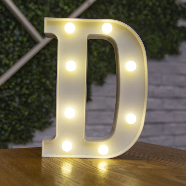 Alphabet Letter LED Lights Luminous Number Lamp Decoration Battery Night Light Party Bedroom Wedding Birthday Christmas Decor