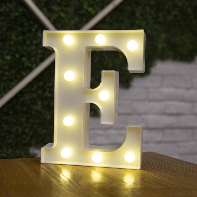 Alphabet Letter LED Lights Luminous Number Lamp Decoration Battery Night Light Party Bedroom Wedding Birthday Christmas Decor