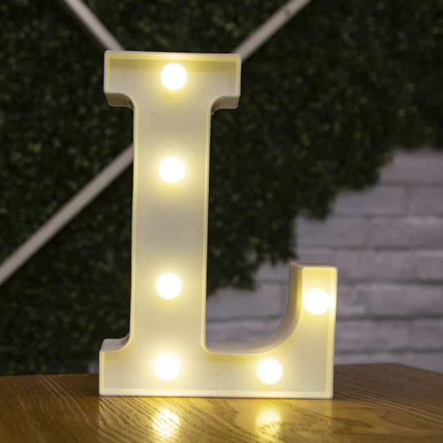 Alphabet Letter LED Lights Luminous Number Lamp Decoration Battery Night Light Party Bedroom Wedding Birthday Christmas Decor