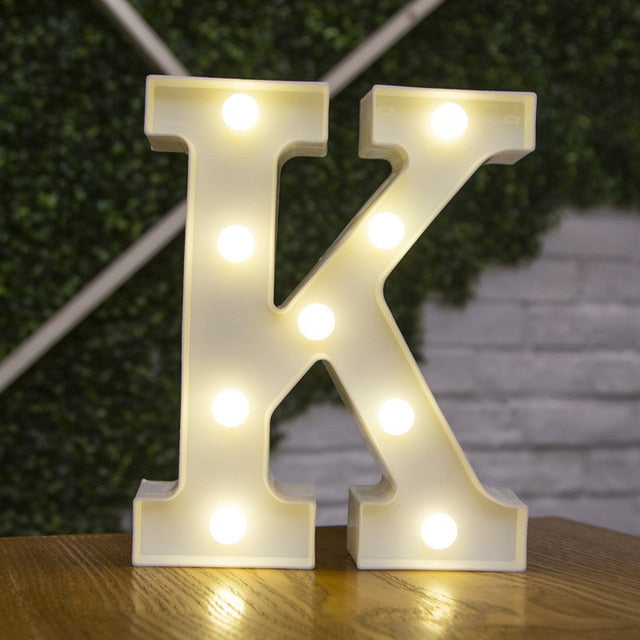 Alphabet Letter LED Lights Luminous Number Lamp Decoration Battery Night Light Party Bedroom Wedding Birthday Christmas Decor