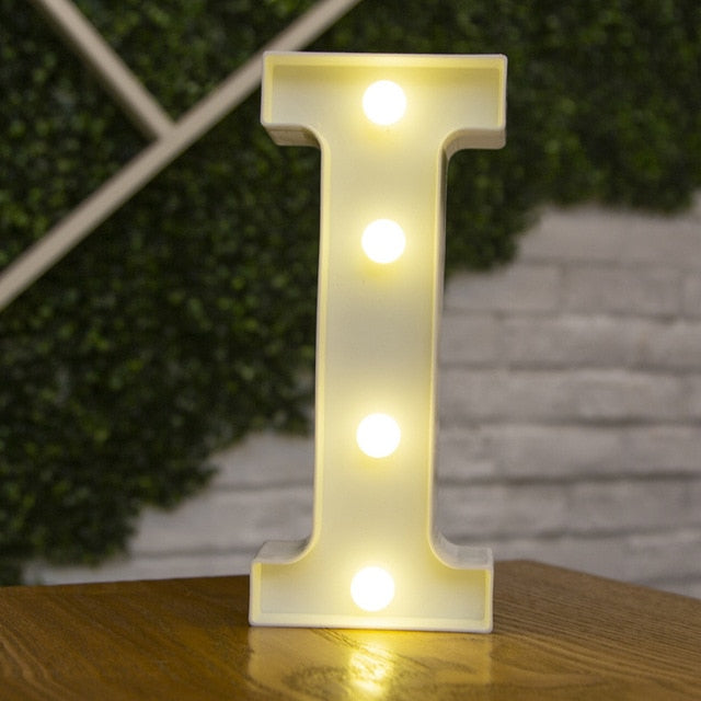 Alphabet Letter LED Lights Luminous Number Lamp Decoration Battery Night Light Party Bedroom Wedding Birthday Christmas Decor