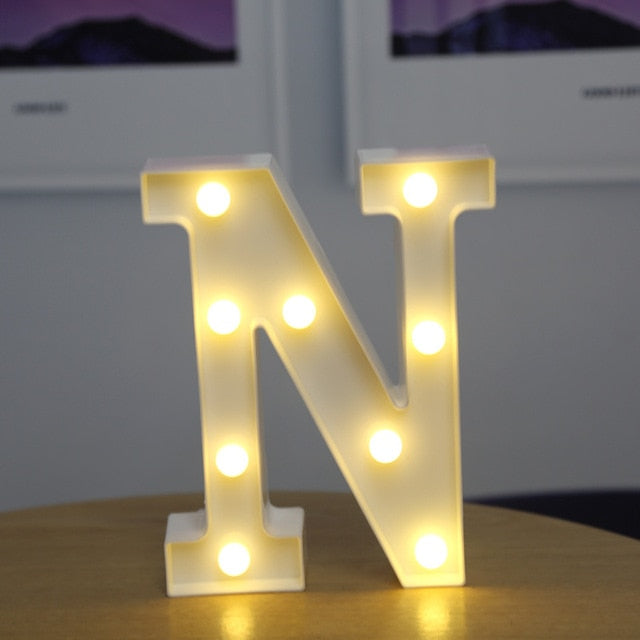 Alphabet Letter LED Lights Luminous Number Lamp Decoration Battery Night Light Party Bedroom Wedding Birthday Christmas Decor