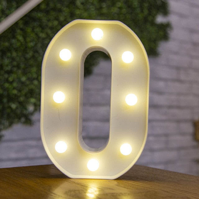 Alphabet Letter LED Lights Luminous Number Lamp Decoration Battery Night Light Party Bedroom Wedding Birthday Christmas Decor