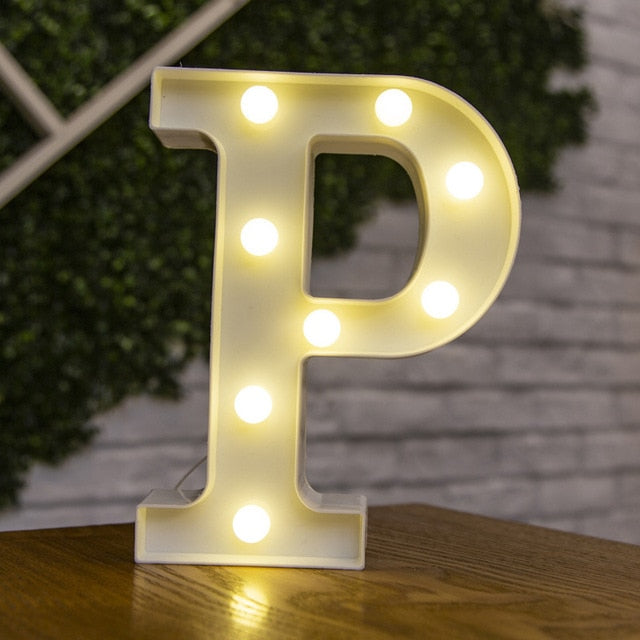 Alphabet Letter LED Lights Luminous Number Lamp Decoration Battery Night Light Party Bedroom Wedding Birthday Christmas Decor
