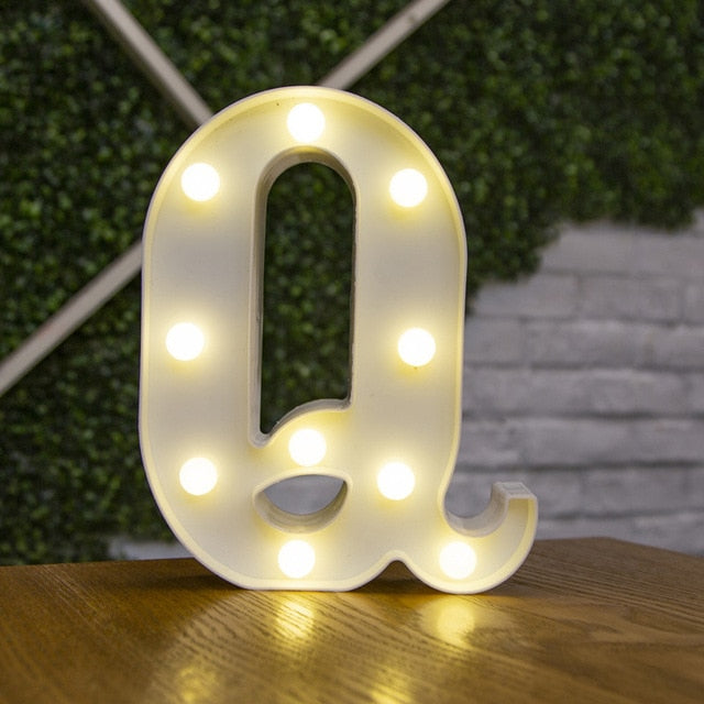 Alphabet Letter LED Lights Luminous Number Lamp Decoration Battery Night Light Party Bedroom Wedding Birthday Christmas Decor