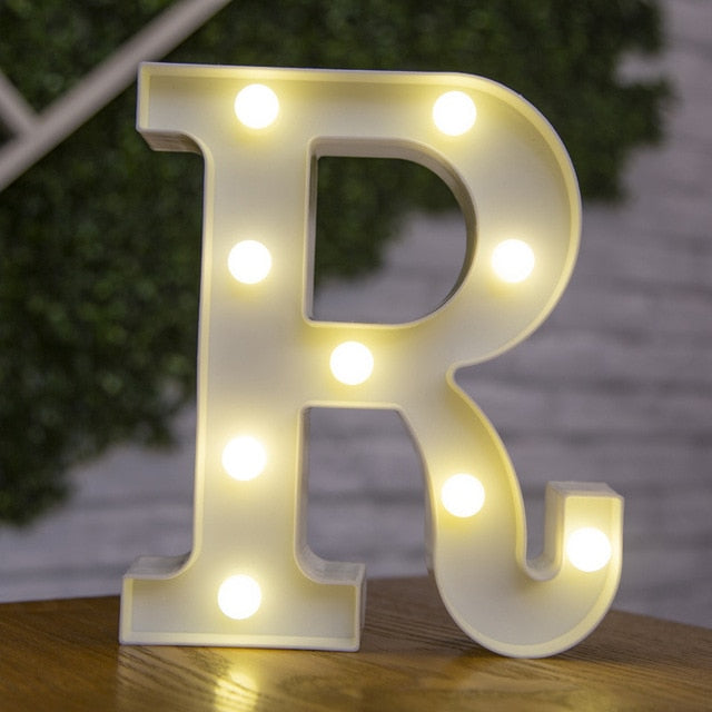 Alphabet Letter LED Lights Luminous Number Lamp Decoration Battery Night Light Party Bedroom Wedding Birthday Christmas Decor