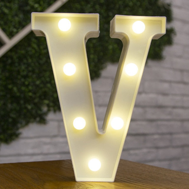 Alphabet Letter LED Lights Luminous Number Lamp Decoration Battery Night Light Party Bedroom Wedding Birthday Christmas Decor
