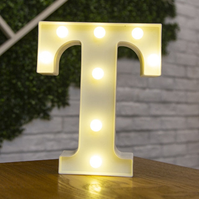 Alphabet Letter LED Lights Luminous Number Lamp Decoration Battery Night Light Party Bedroom Wedding Birthday Christmas Decor