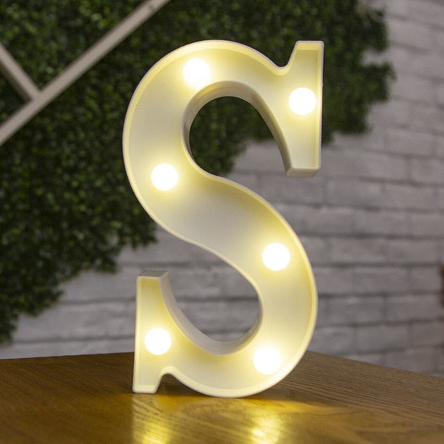 Alphabet Letter LED Lights Luminous Number Lamp Decoration Battery Night Light Party Bedroom Wedding Birthday Christmas Decor