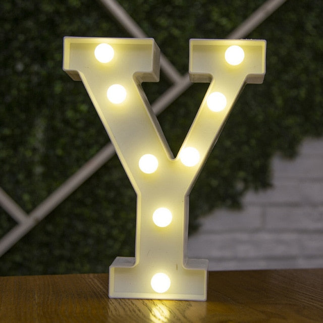Alphabet Letter LED Lights Luminous Number Lamp Decoration Battery Night Light Party Bedroom Wedding Birthday Christmas Decor