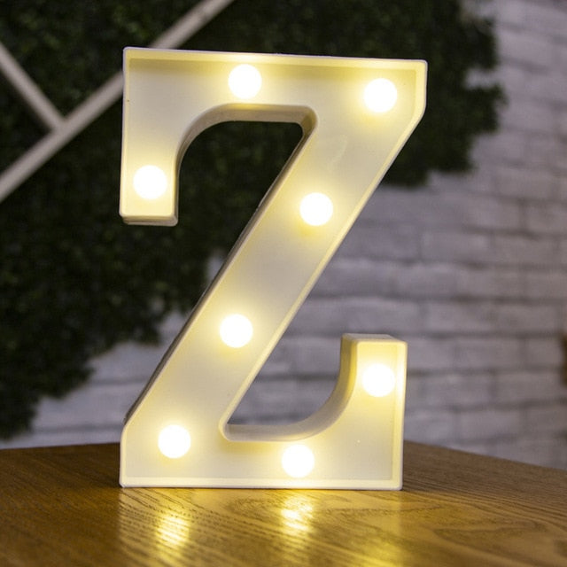 Alphabet Letter LED Lights Luminous Number Lamp Decoration Battery Night Light Party Bedroom Wedding Birthday Christmas Decor