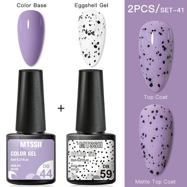 Mtssii 6ml Nail Gel Eggshell Gel Nail Polish Transparent Gel Soak Off Nail Art Gel UV LED Varnish With Any Color Base Top Coat