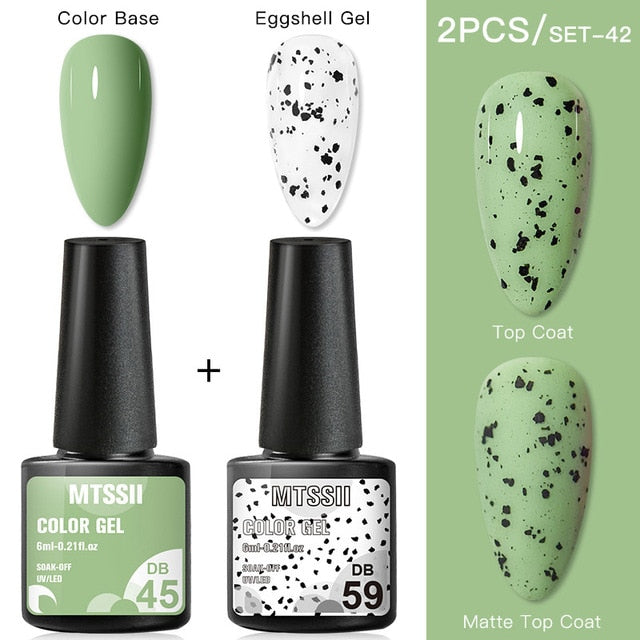 Mtssii 6ml Nail Gel Eggshell Gel Nail Polish Transparent Gel Soak Off Nail Art Gel UV LED Varnish With Any Color Base Top Coat