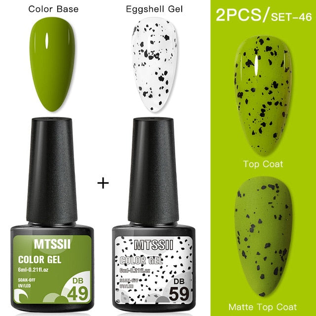 Mtssii 6ml Nail Gel Eggshell Gel Nail Polish Transparent Gel Soak Off Nail Art Gel UV LED Varnish With Any Color Base Top Coat