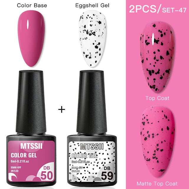 Mtssii 6ml Nail Gel Eggshell Gel Nail Polish Transparent Gel Soak Off Nail Art Gel UV LED Varnish With Any Color Base Top Coat
