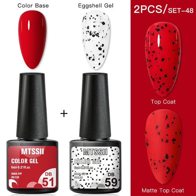 Mtssii 6ml Nail Gel Eggshell Gel Nail Polish Transparent Gel Soak Off Nail Art Gel UV LED Varnish With Any Color Base Top Coat