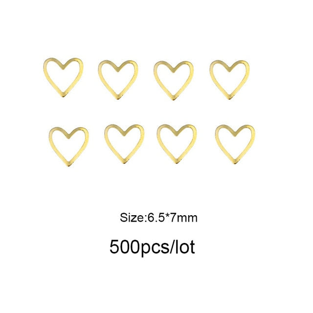 Moon Star Nails Gold Metallic Nail Sequins Charms 3D Nail Art Tips Decoration Press On Manicure Supply