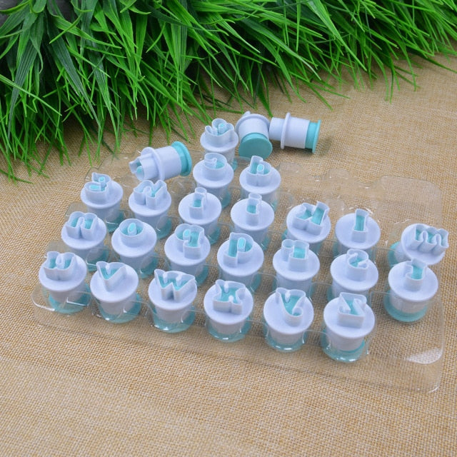 Letter Mold Plastic Bakeware Pastry Mini Lowercase Uppercase Cake Decorating Tool Chocolate Fondant Cookies Cutter Cupcake