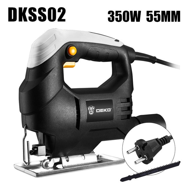 DEKO Jig Saw Electric Home Power Tools Miter saw machine DKJS80Q1 Laser Variable Speed with Metal Guide Ruler,Blade,Allen Wrench
