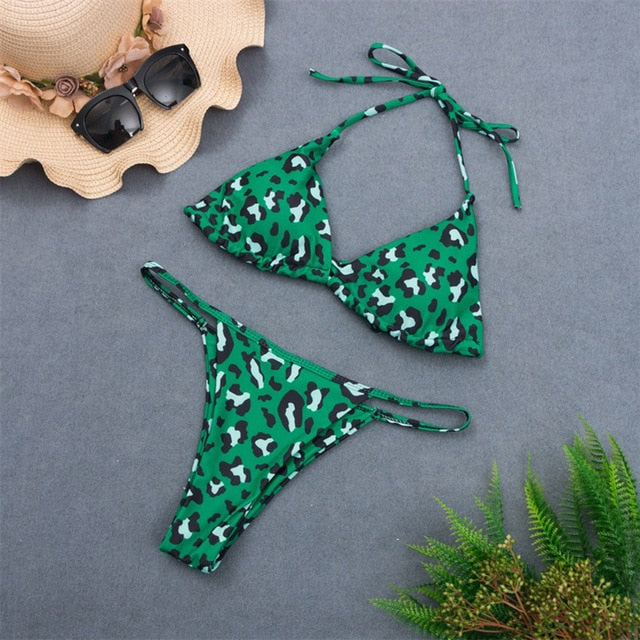 9 Colors Solid Bikini Set 2021 Sexy Push Up Swimwear Women Brazilian Swimsuit Low Waist Biquini Halter Two Pieces Bathing Suit
