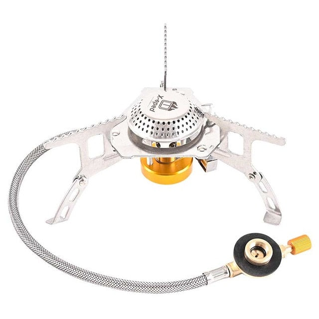 X-eped Camping Gas Stove Portable Folding Outdoor Backpacking Stove Tourist Equipment For Cooking Hiking Picnic 3500W
