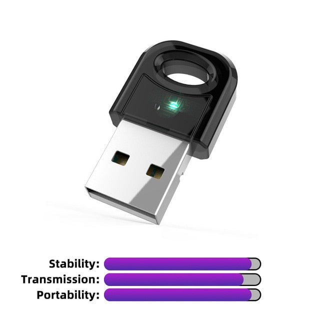 True 5.0 Bluetooth Adapter Usb Bluetooth Transmitter for Pc Computer Receptor Laptop Earphone Audio Printer Data Dongle Receiver