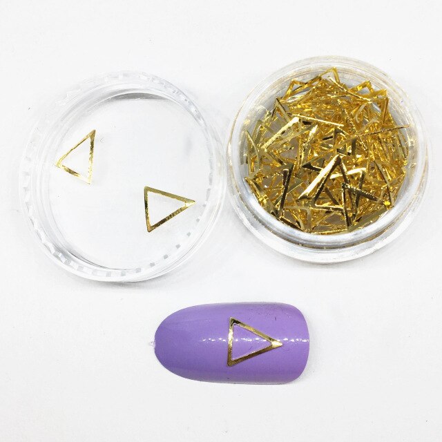 100Pcs/Box Gold Heart Nail Art Decorations Love Hollow 3d Sticker Hybrid Nail Metal Rivet Ultra-thin stud Supply for Nails Salon