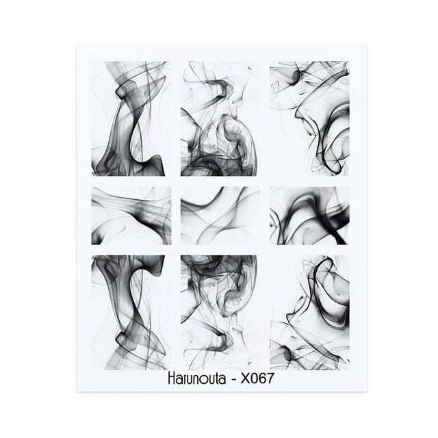 Harunouta Spring Simple Green Theme Water Decal Sticker Flower Leaf Tree Summer DIY Slider For Manicuring Nail Art Watermarks